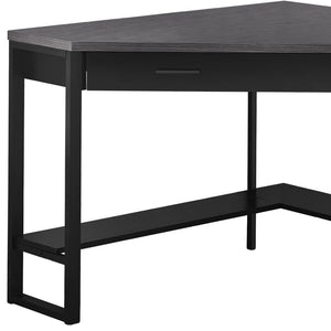 Homeroots 42" Gray And Black Corner Computer Desk   355734