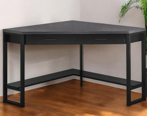 Homeroots 42" Gray And Black Corner Computer Desk   355734