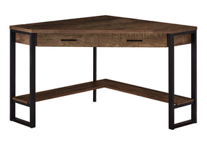 HomeRoots 42" Brown and Black Corner Computer Desk - Stylish, Space-Saving Design for Home Office or Nook 355735