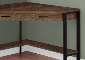HomeRoots 42" Brown and Black Corner Computer Desk - Stylish, Space-Saving Design for Home Office or Nook 355735