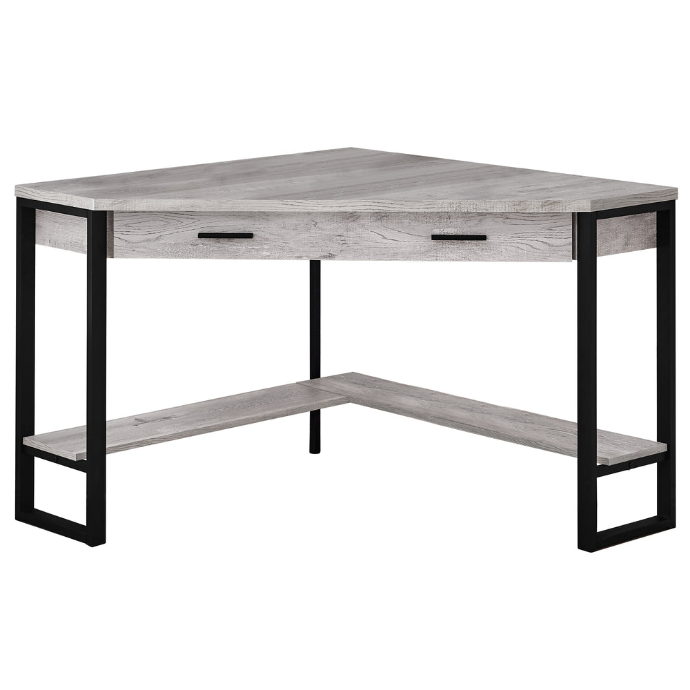 Homeroots 42" Gray And Black Corner Computer Desk   355736