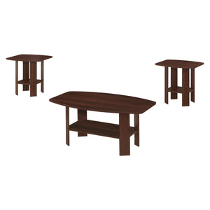 Homeroots Set Of Three 36" Dark Brown Coffee Table With Shelf   355741