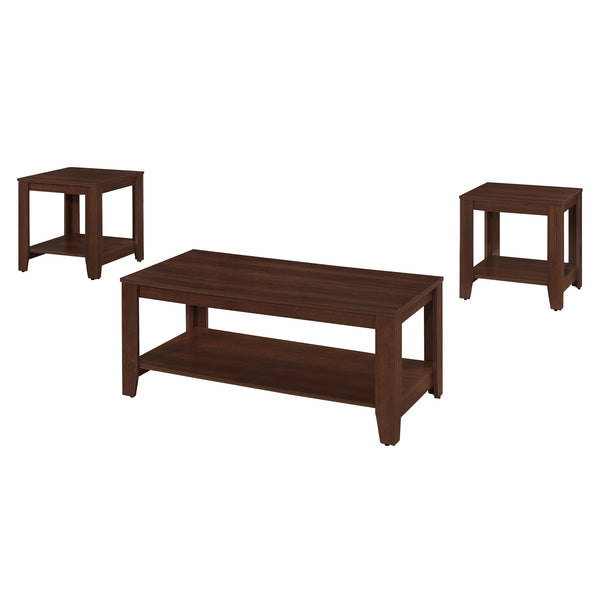 Homeroots Set Of Three 42" Brown Coffee Table With Shelf   355742