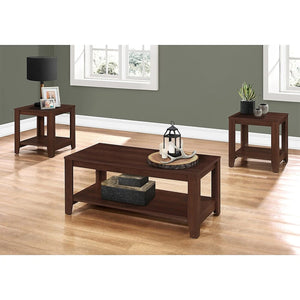 Homeroots Set Of Three 42" Brown Coffee Table With Shelf   355742