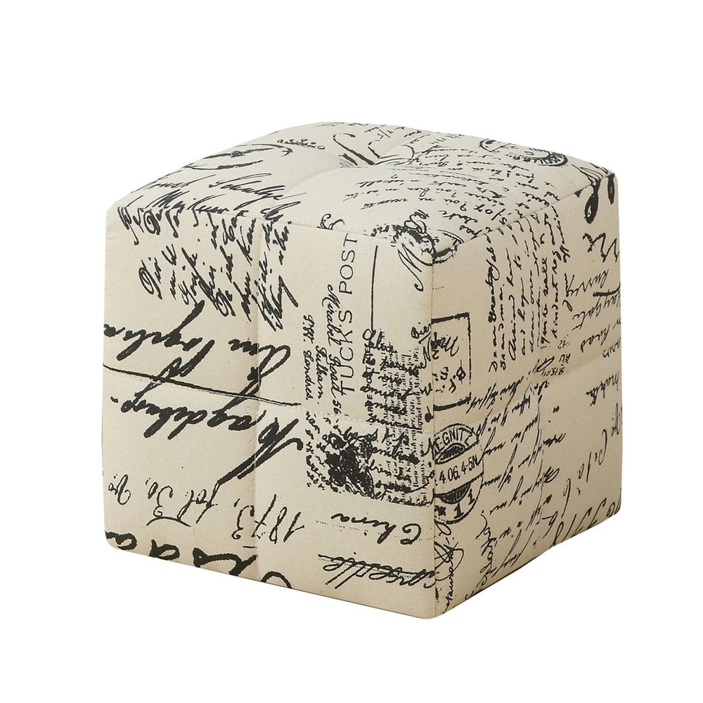 Homeroots Set Of Two Beige And Black Faux Leather Cube Ottoman   355778