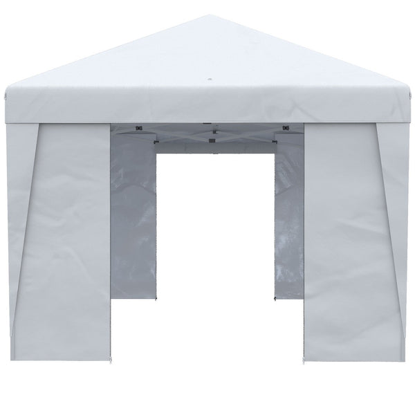 English Elm Outsunny 10' X 19.5' Pop Up Canopy Tent With Adjustable Height, Sidewalls, And Wheeled Carry Bag For Events W2225P174150-GIGA