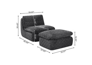 English Elm Liyasi Full Compression Swivel Sofa Chair With Ottoman - Cozy, Ergonomic Design For Relaxation & Style W820P312314