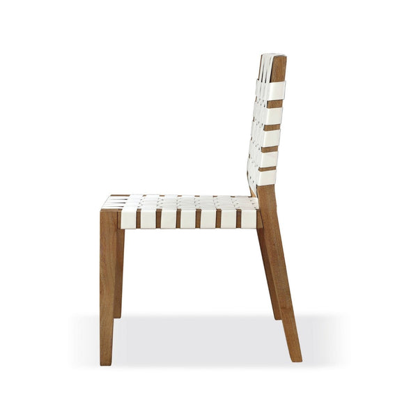English Elm Rux Woven Faux Leather Dining Chairs Set of 2 Rubberwood Farmhouse Seating B056P416851