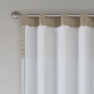 English Elm Polyoni Pintuck Curtain Panel - Elegant Striped Design, Light-Filtering, Versatile Hanging Options B03598066-GIGA