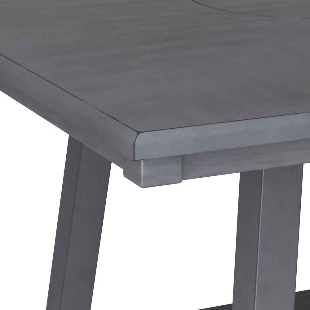 English Elm Wallace & Bay - Gray Dining Table with Lazy Susan and Lower Storage Shelf, Soft Gray Wood Finish, Space-Saving Stylish Design B361P384479