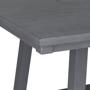 English Elm Wallace & Bay - Gray Dining Table with Lazy Susan and Lower Storage Shelf, Soft Gray Wood Finish, Space-Saving Stylish Design B361P384479
