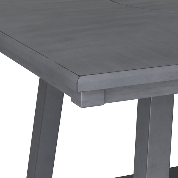 English Elm Wallace & Bay - Gray Dining Table with Lazy Susan and Lower Storage Shelf, Soft Gray Wood Finish, Space-Saving Stylish Design B361P384479