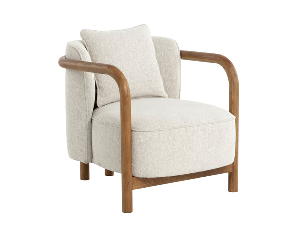 Sunpan Beatrice Lounge Chair - Luxurious Dove Cream Upholstery For Ultimate Comfort And Style In Any Space Taupe Fabric 111957