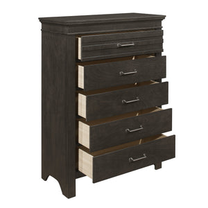 English Elm 1pc Blaire Farm Charcoal Gray Finish 7-Drawer Transitional Dresser with Okume Veneer, Rustic Appeal and Fixed Pulls Charcoal grey 38.75 L x 19.25 W x 51 H B011P220617