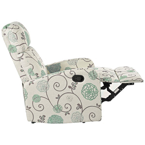 English Elm Christopher Knight Home® - Modern Recliner Plush Manual Recliner Chair with Ergonomic Support, 3-Position Backrest, Durable Fabric Comfort Beige+Blue N763P256491C