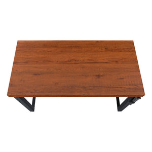 English Elm Computer Desk - 48" Adjustable Standing Desk With Cherry Laminate Top & Black Metal Frame For Home Office B2710P219891