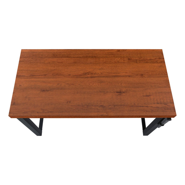 English Elm Computer Desk - 48" Adjustable Standing Desk With Cherry Laminate Top & Black Metal Frame For Home Office B2710P219891
