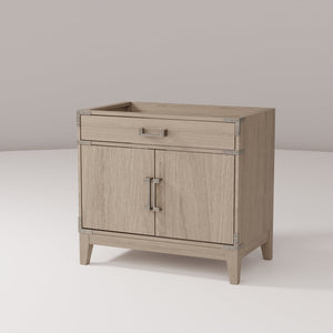 English Elm Grey Oak Single Bath Vanity - Elegant 36” W X 22” D Design With Soft-Close Door & Ample Storage B2731P259787
