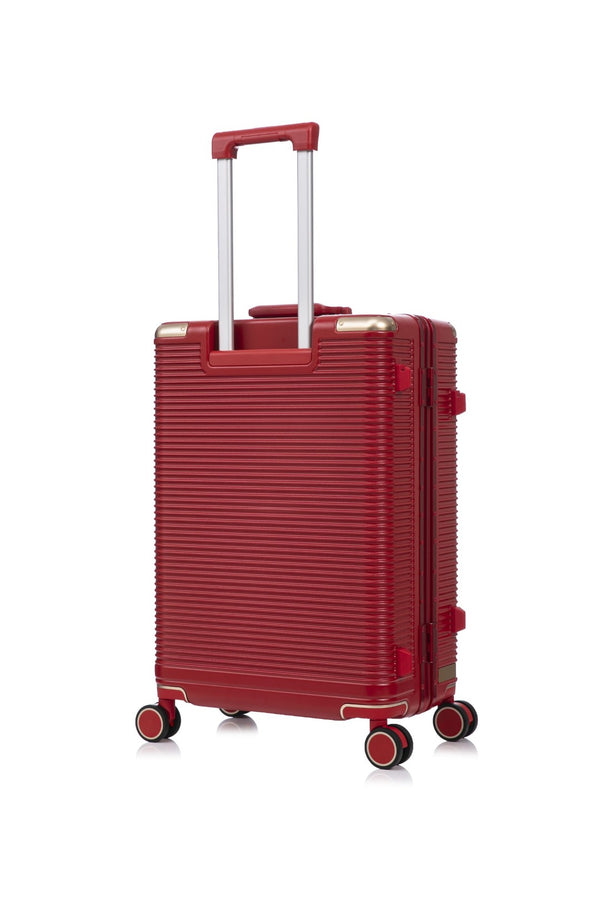 English Elm Luggage Set 3 Piece Polycarbonate Aluminum Frame Hard Shell Travel Suitcases with Lock Red T3292P361542