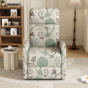 English Elm Christopher Knight Home® - Modern Recliner Plush Manual Recliner Chair with Ergonomic Support, 3-Position Backrest, Durable Fabric Comfort Beige+Blue N763P256491C