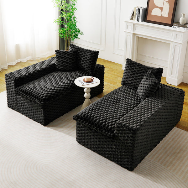 English Elm Luxury Turtle Velvet Multifunctional Sofa - Modular 4-Seat Design, Ergonomic Sponge Cushions, 400lbs Capacity, Stylish Living Room Centerpiece W3371S00035