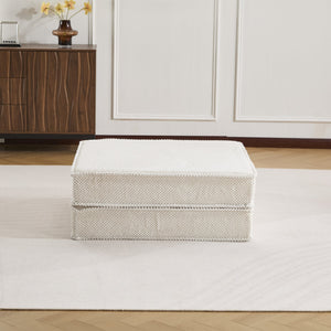 English Elm Compression Mahjong Sofa Convertible Floor Bed Modular Boneless Sectional with Ottoman, White Circle Fleece Comfort and Memory Foam Support W3723P377149