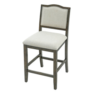 English Elm Counter Height Rubberwood Barstools Set of 2 Upholstered Seats for Kitchen Island Brown N752P377070D