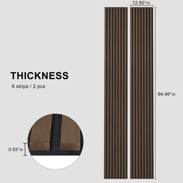 English Elm 2 Pack Solid Wood Slat Acoustic Panels Handcrafted for Media Rooms and Home Offices Walnut T3210P487478