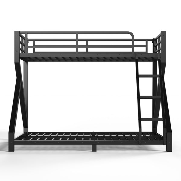 English Elm Twin Over Full Metal Bunk Bed Low Profile Heavy Duty Frame for Kids Guest Rooms W5305P463443
