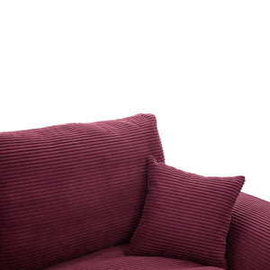 English Elm UNITED Cloud Couch Modular Sectional Sofa with Corduroy Cover, Ergonomic 2-Seater, No Assembly Needed WINE RED W1568P371121