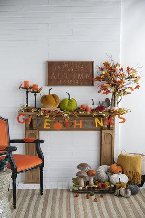 English Elm Set Of 2 Velvet Weighted Pumpkins - Apple Green Decor For Farmhouse Fall Tabletop & Thanksgiving W2078P246652-GIGA