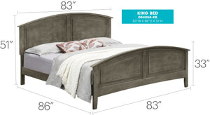 English Elm Stylish Modern King Bed with Durable Particle Board Frame, Neutral Finish, Casual Versatile Design Gray 6 L x 86 W x 8 H B078S00412