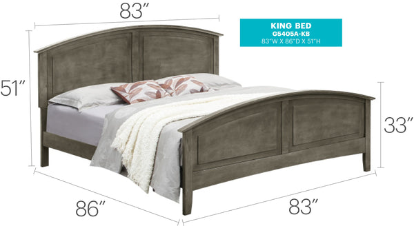 English Elm Stylish Modern King Bed with Durable Particle Board Frame, Neutral Finish, Casual Versatile Design Gray 6 L x 86 W x 8 H B078S00412