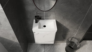 English Elm 20" Wall-Mounted Bathroom Vanity With Ceramic Sink, Stylish Storage & Minimalist White Finish W1972P196393