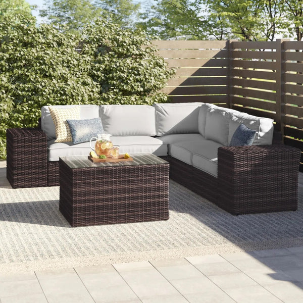 English Elm Ready-To-Use 4-Seat Rattan Wicker Patio Furniture Set With Cushions For Stylish Outdoor Living B120S00230-GIGA