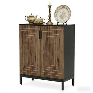 English Elm Tall Pantry Cabinet with Acrylic Doors Adjustable Shelves Modern Rustic Kitchen Storage T3971P456171