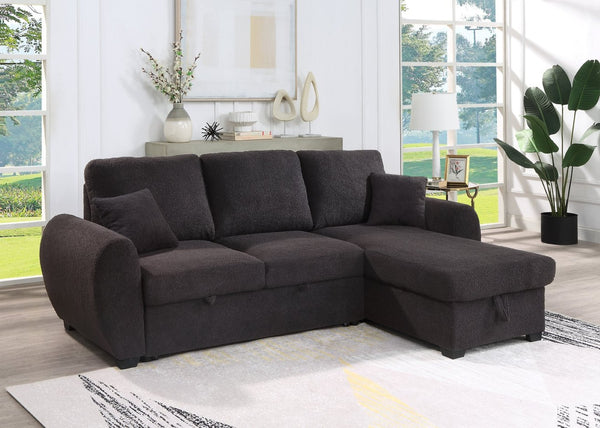 English Elm Vera95"w Teddy Fleece Sleeper Sectional with Reversible Storage Chaise for Living Room B2749S00230