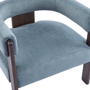 English Elm Christopher Knight Home® - Modern Velvet Upholstered Accent Arm chair with Barrel Back Design, Luxurious Velvet Comfort & Curved Legs Blue 29.5 L x 25.5 W x 14.5 H N776P205886C