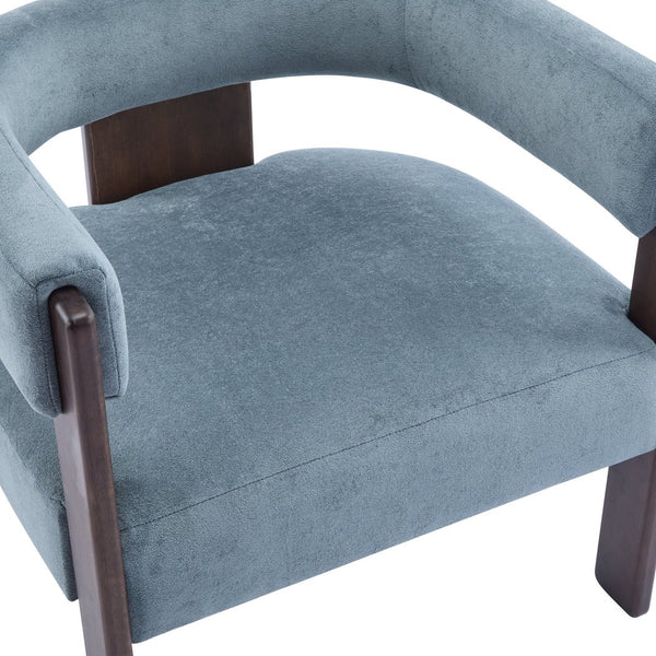 English Elm Christopher Knight Home® - Modern Velvet Upholstered Accent Arm chair with Barrel Back Design, Luxurious Velvet Comfort & Curved Legs Blue 29.5 L x 25.5 W x 14.5 H N776P205886C