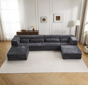 English Elm Compression Modular Sofa Bed - Oversized 4-Seater, No Assembly, Adaptable Designs For Any Space W3723S00041