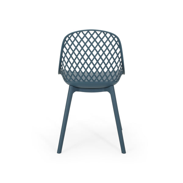 English Elm Christopher Knight Home® - LILY Outdoor Dining Chair with Weather-Resistant Polypropylene, Diamond Mesh Design for Durability Green 27.5 L x 21.2 W x 20.3 H 69070.00GRN