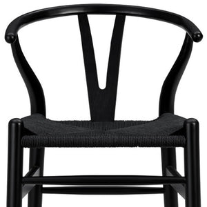 Homeroots Black Solid Wood Counter Height Bar Chair   357503