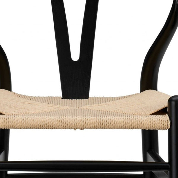 HomeRoots 30" Solid Wood Counter Height Bar Chair - Rustic Two-Tone Design with Natural Rush Seat & Comfort 357504