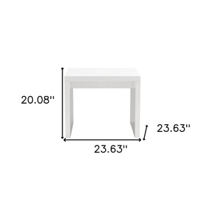 Homeroots 20" White Square End Table   357510