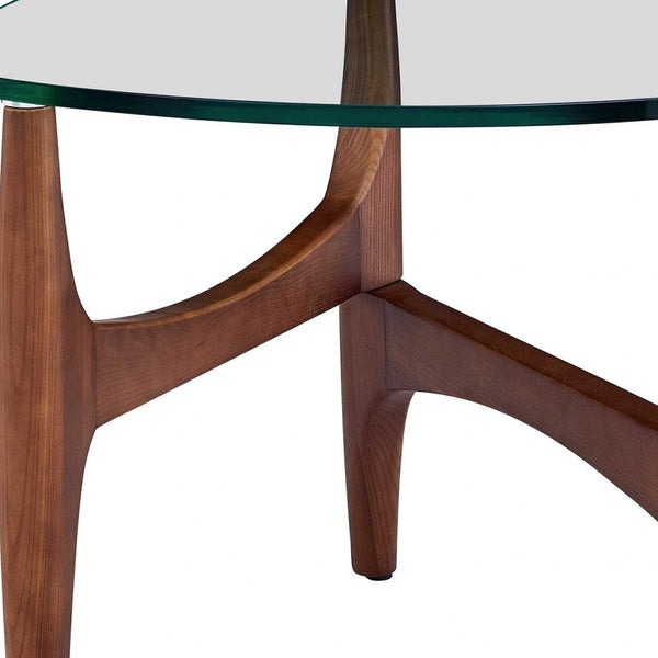 Homeroots 20" Clear Tempered Glass End Table   357542