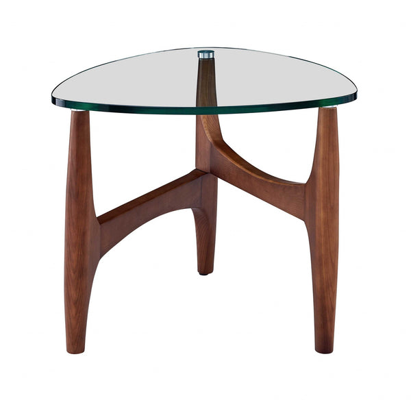 Homeroots 20" Clear Tempered Glass End Table   357542