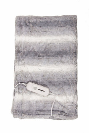 Homeroots 50" X 60" Grey And White Modern Contemporary Heated  Throw Blankets  Acrylic 357550