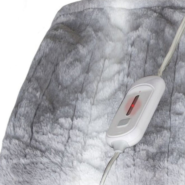 Homeroots 50" X 60" Grey And White Modern Contemporary Heated  Throw Blankets  Acrylic 357550