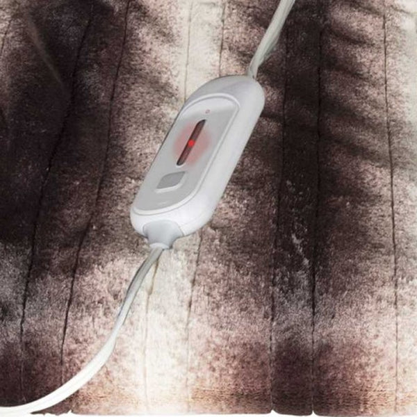 Homeroots 50" X 60" Brown And White Modern Contemporary Heated  Throw Blankets  Acrylic 357551