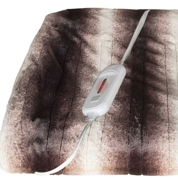 Homeroots 50" X 60" Brown And White Modern Contemporary Heated  Throw Blankets  Acrylic 357551